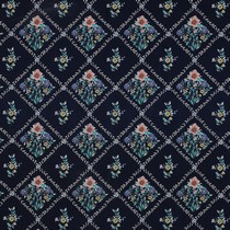 FINE POPLIN DIGITAL FLOWERS NAVY (thumbnail)