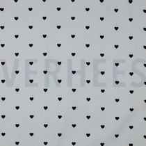 FINE POPLIN HEARTS WHITE / BLACK (thumbnail)
