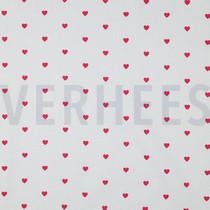 FINE POPLIN HEARTS WHITE / FUCHSIA (thumbnail)