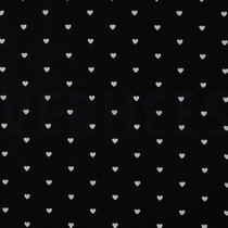 FINE POPLIN HEARTS BLACK / WHITE (thumbnail)