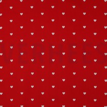 FINE POPLIN HEARTS DARK RED / WHITE (thumbnail)