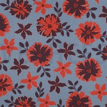 LINEN VISCOSE FLOWERS BLUE (thumbnail)