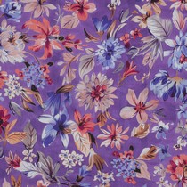 COTTON VISCOSE DIGITAL FLOWERS LAVENDER (thumbnail)