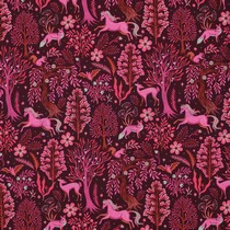 FRENCH TERRY DIGITAL FOREST ANIMALS BORDEAUX (thumbnail)