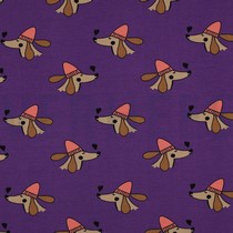 FRENCH TERRY DOGS AND HEARTS PURPLE (thumbnail)