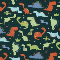 FRENCH TERRY DINOSAURS DARK GREEN (thumbnail)