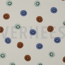 FLANNEL HAPPY FACES OFF-WHITE / GREEN (thumbnail)