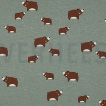 JERSEY MELANGE BEARS DARK MINT (thumbnail)