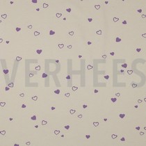 JERSEY GOTS NATURAL HEARTS NATURAL/ LILAC (thumbnail)