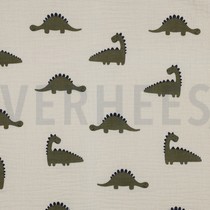 DOUBLE GAUZE GOTS NATURAL DINOSAURS NATURAL (thumbnail)