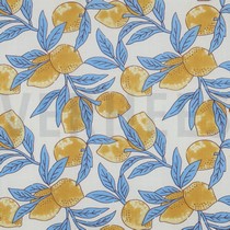 HANDCRAFTED BLOCK-PRINTED COTTON LEMONS WHITE (thumbnail)