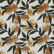 HANDCRAFTED BLOCK-PRINTED COTTON LEMONS WHITE (thumbnail)