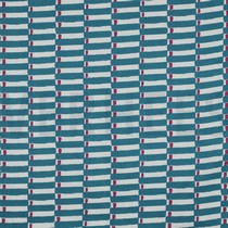 HANDCRAFTED BLOCK-PRINTED COTTON GEOMETRIC PETROL (thumbnail)