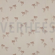 DOUBLE GAUZE GOTS NATURAL PALMTREES NATURAL (thumbnail)