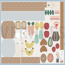 FINE POPLIN DIGITAL PANEL FARMERS MARKET LIGHT BLUE (thumbnail)