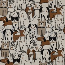 CANVAS LINEN LOOK DOGS NATURAL (thumbnail)