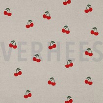 CANVAS LINEN LOOK CHERRIES NATURAL (thumbnail)