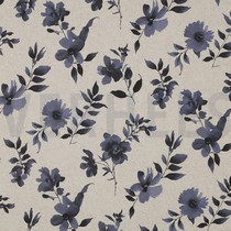 CANVAS LINEN LOOK DIGITAL FLOWERS NATURAL (thumbnail)