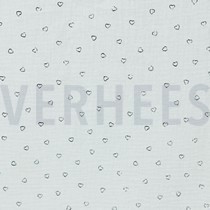 DOUBLE GAUZE FOIL HEARTS WHITE (thumbnail)