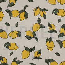 COATED CANVAS LINEN LOOK LEMONS NATURAL (thumbnail)