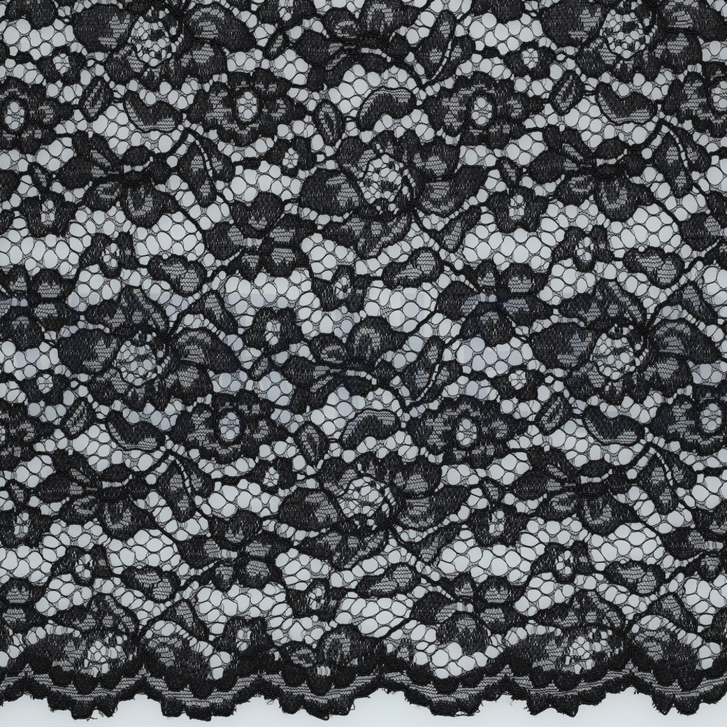 LACE BORDER 2 SIDES BLACK