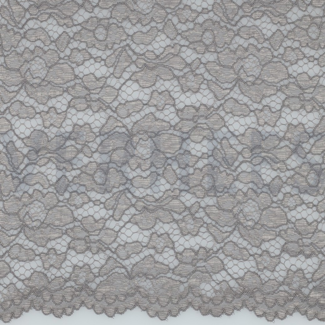 LACE BORDER 2 SIDES GREY