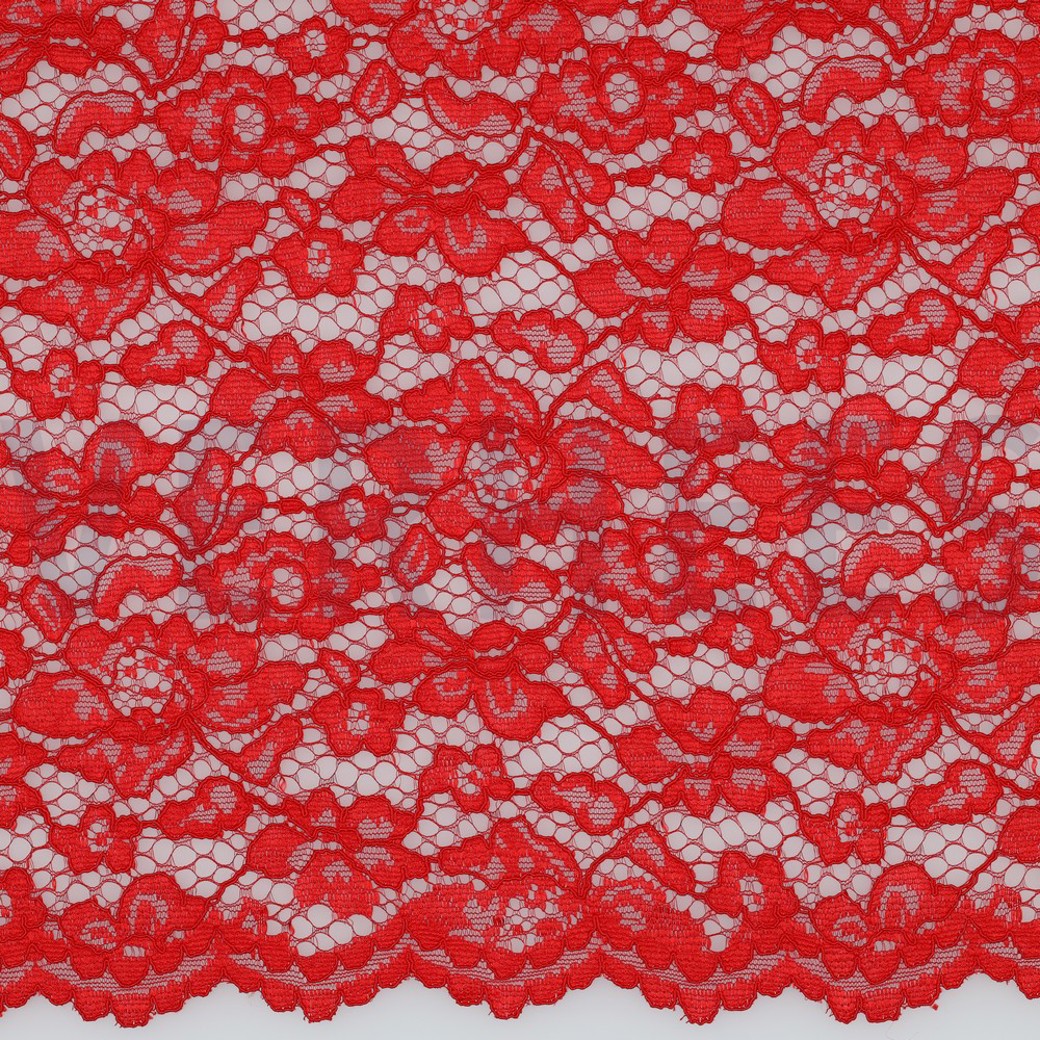 LACE BORDER 2 SIDES RED