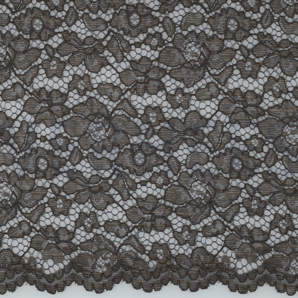 LACE BORDER 2 SIDES DARK GREY 