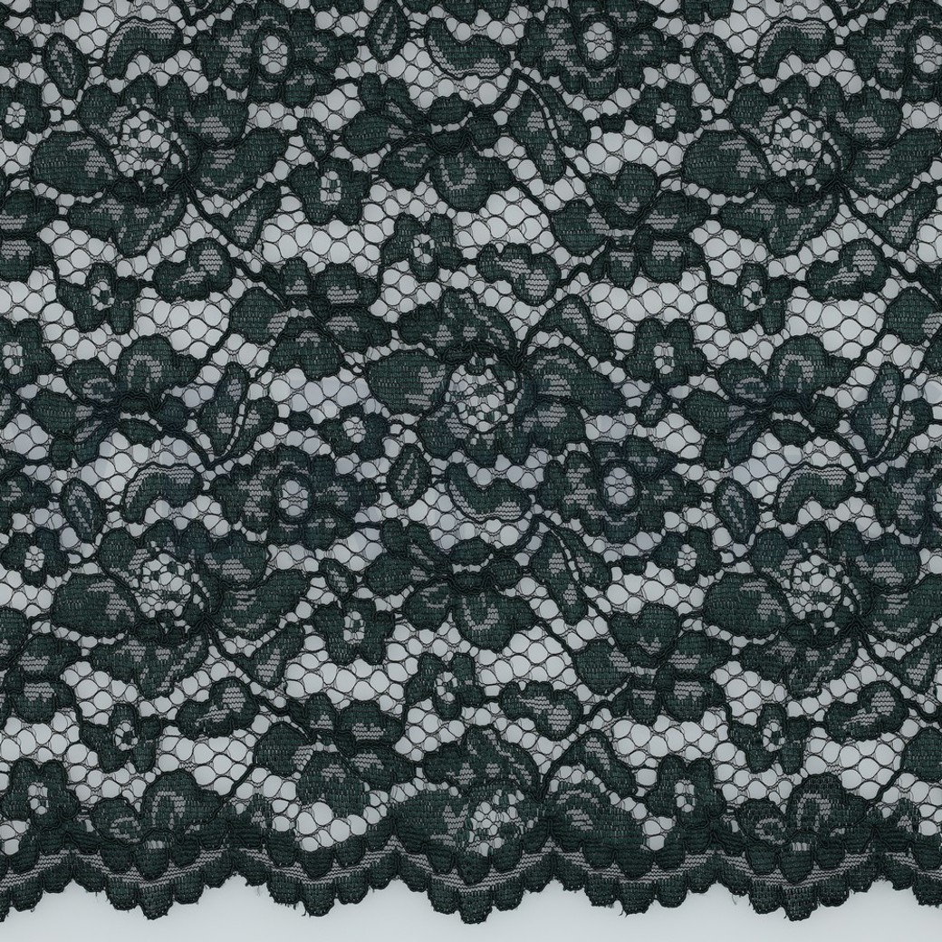 LACE BORDER 2 SIDES DARK GREEN