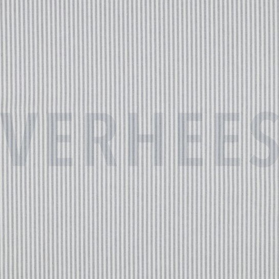 GARENGEVERFD POPLIN STREPEN 3MM GRIJS #7