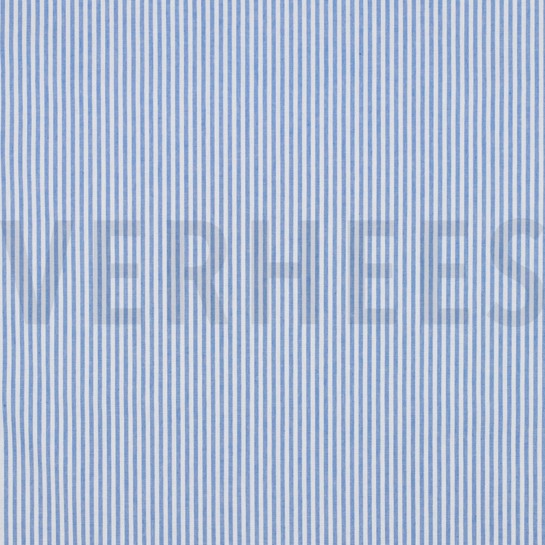 GARENGEVERFD POPLIN STREPEN 3MM HEMELSBLAUW #7