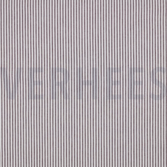 GARENGEVERFD POPLIN STREPEN 3MM AUBERGINE #7