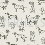 CANVAS DOGS ECRU / GREEN (thumbnail)