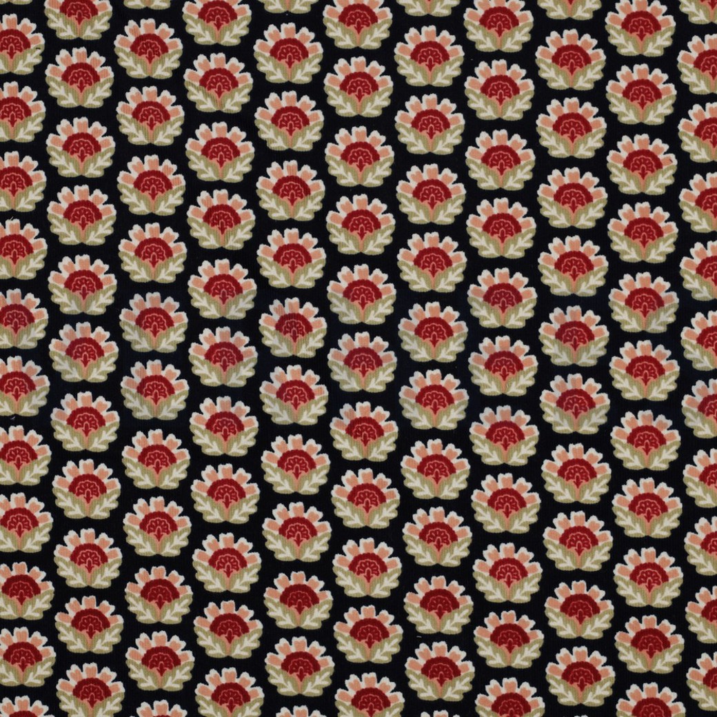 BABYCORD FLOWERS NAVY
