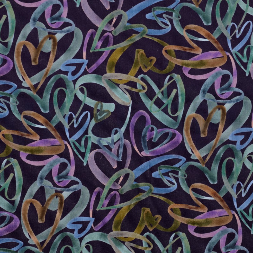 BABYCORD DIGITAL HEARTS DARK PURPLE