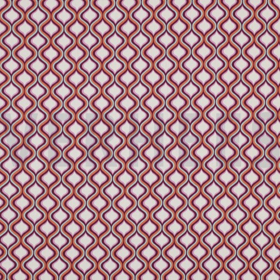 KATOENEN POPLIN GEOMETRISCH DONKERPAARS #7