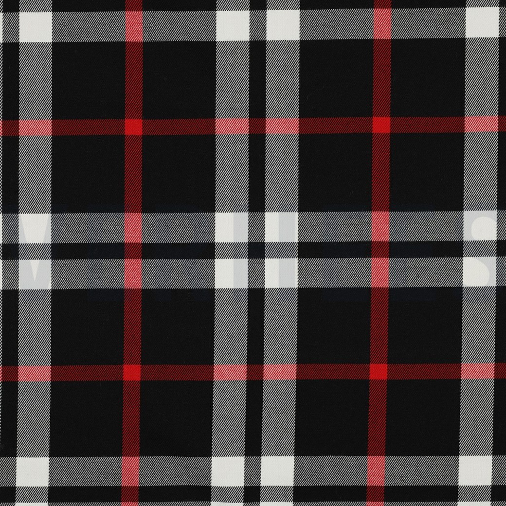 TARTAN CHECK BLACK/WHITE/RED BIG