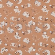 FINE POPLIN GOTS CATS PEACH (thumbnail)