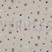 FINE POPLIN GOTS SWEET BEARS TAUPE (thumbnail)