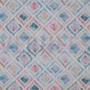 DOUBLE GAUZE DIGITAL GEO WATERCOLOUR WHITE/BLUE (thumbnail)