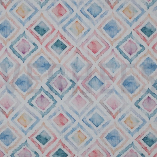 MUSSELIN DIGITAL GEO WASSERFARBE BLAU #7