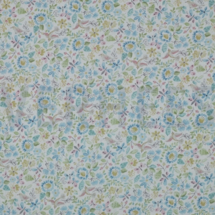 DOUBLE GAUZE GOTS DIGITAL FLOWERS WHITE/BLUE (hover)