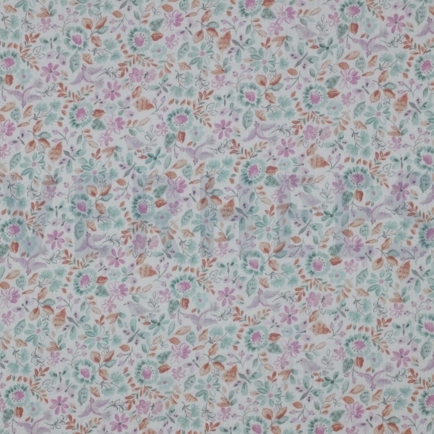 DOUBLE GAUZE GOTS DIGITAL FLOWERS WHITE/PETROL (hover)