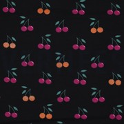 JERSEY GLITTER CHERRIES BLACK (thumbnail)