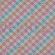 FLANNEL CHECK WITH HEARTS MINT / PEACH (thumbnail)