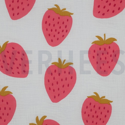 DOUBLE GAUZE STRAWBERRIES OFF-WHITE (hover)