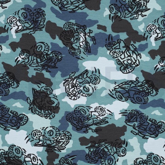 FRENCH TERRY CAMOUFLAGE TRUCKS BLEU #7