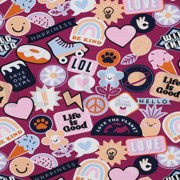 JERSEY PATCHES AND STRIPES FUCHSIA (thumbnail)