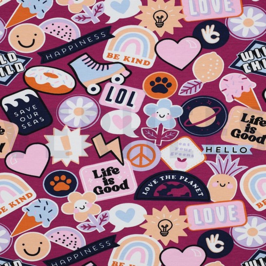 JERSEY PATCHES UND STREIFEN FUCHSIE #7