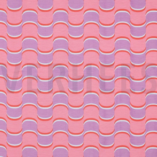 FRENCH TERRY ABSTRACTE BLOEMEN PAARS #7